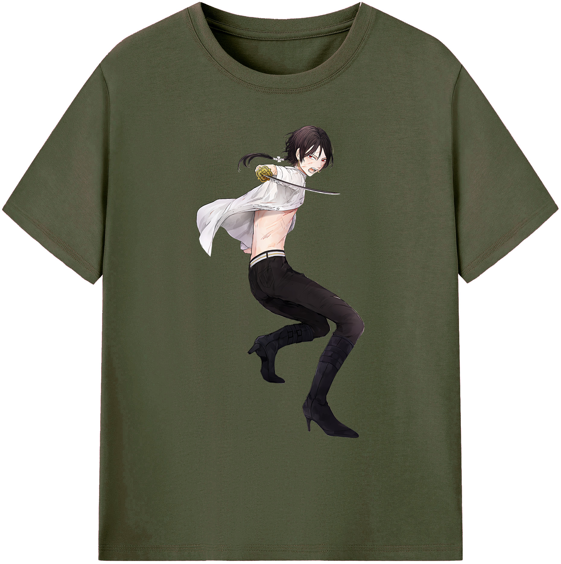 （画像用） 刀剣乱舞 Touken Ranbu 綿100％ メンズ半袖Tシャツ｜肌触りやわらか＆通気性